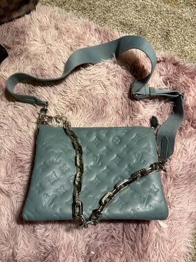 Louis Vuitton Coussin Blue-Grey Embossed Monogram Crossbody Bag